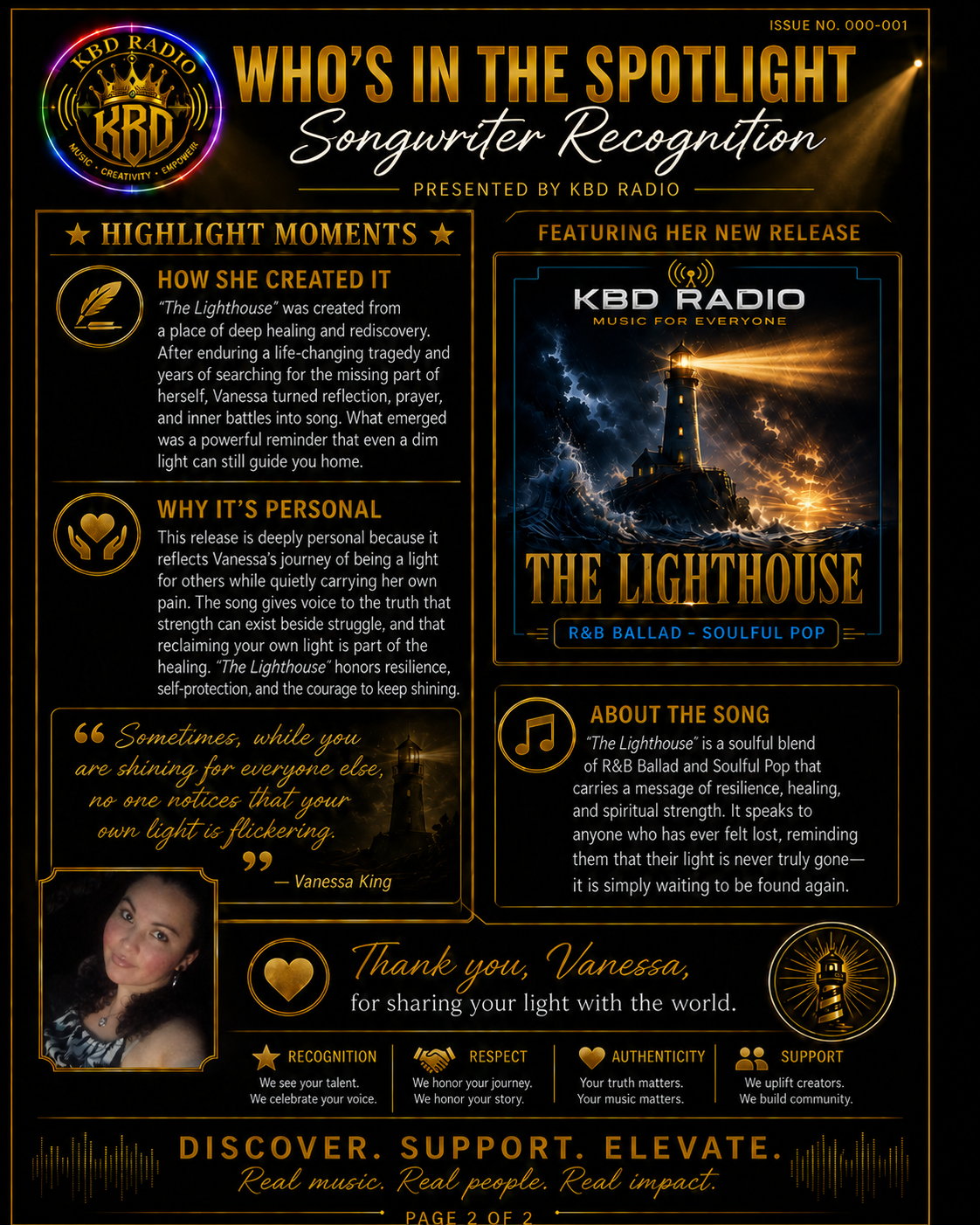 Who's In The Spotlight — Highlight Moments, Vanessa King (Page 2 of 2)